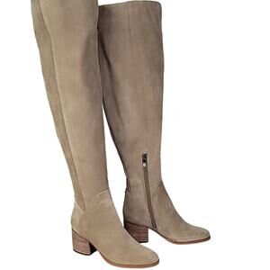 Marc Fisher Omelanie Leather Over The Knee Light Tan Boots Womens Size 5 NEW